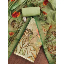 SHADOW & SAINING Floral Printed Beads And Stones Modal Cotton Semi-Stitched Dress Material-image-45