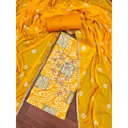 SHADOW & SAINING Floral Printed Beads and Stones Pure Silk Semi-Stitched Dress Material-image-14