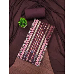 SHADOW & SAINING Floral Printed Mirror Work Unstitched Dress Material-picture-34