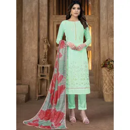 SHADOW & SAINING Floral Printed Silk Georgette Unstitched Dress Material-picture-30