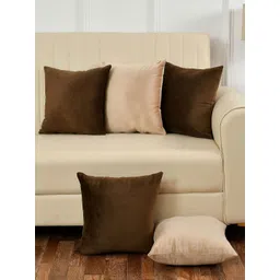 Shadowkart 5 Pieces Fibre Filled Faux Velvet Ultra Soft Cushions-picture-33