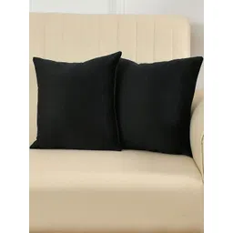 Shadowkart Black 2 Pieces Velvet Square Cushion Covers-image-23