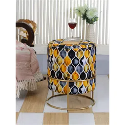 Shadowkart Black Abstract Wooden Pouffes Sitting Mudda Ottomans-image-29