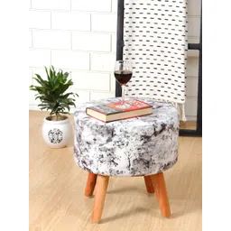 Shadowkart Black & Grey Printed Round Shaped Ottomans-image-34