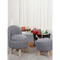Shadowkart Black & White Printed Cylindrical Shaped Ottomans-image-14
