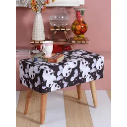 Shadowkart Black & White Printed Wooden Rectangular Bench-image-43