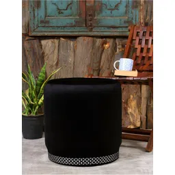 Shadowkart Black Cylindrical Pouffes Ottomans Stool-image-10