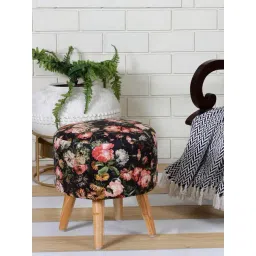 Shadowkart Black Rose Wood Printed Ottoman-image-39