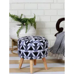 Shadowkart Black Triangle Wood Printed Ottoman-image-27