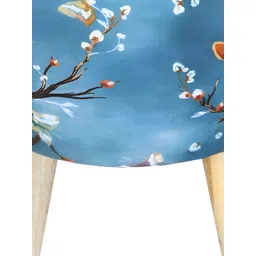 Shadowkart Blue 2 Pieces Printed Wooden Mudda Pouffe Ottoman image 4