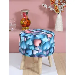 Shadowkart Blue & Pink Printed Wooden Ottomans-image-26