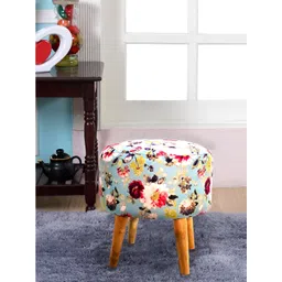 Shadowkart Blue Wooden Pouffes Sitting Mudda Ottomans-image-15