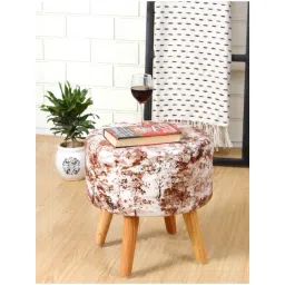 Shadowkart Coffee Wood Printed Ottoman-picture-35