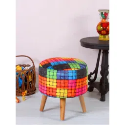 Shadowkart Knotted Ropes Wood Printed Ottoman-picture-17