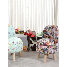 Shadowkart Maroon & Blue 2 Pieces Printed Wooden & Velvet Mudda Pouffe Ottoman-picture-11