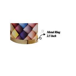 Shadowkart Purple & Blue Checked Round Wooden & Velvet Pouffes Pedestal Ottoman image 2