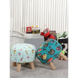 Shadowkart Set Of 2 Blue Pouffe Ottomans-picture-29