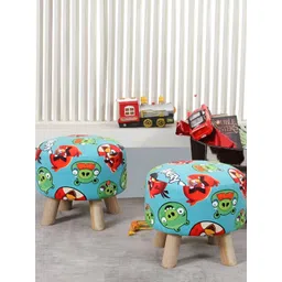 Shadowkart Set Of 2 Blue Pouffe Stool Ottomans-picture-30