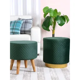 Shadowkart Set Of 2 Green Pouffes Sitting Mudda Puffy Ottomans-picture-40