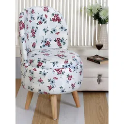 Shadowkart White & Purple Floral Printed Wooden Cylindrical Shaped Ottomans-picture-17