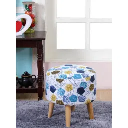 Shadowkart White Crystal Wood Printed Ottoman-picture-19