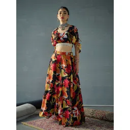 Shae by SASSAFRAS Printed Sequinned Ready to Wear Lehenga &-picture-28