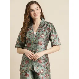 shae by sassafras Women Floral Print Single Breasted Casual Blazer-picture-24