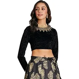 shae by sassafras Women Velvet Embroidered Crop Top-picture-51