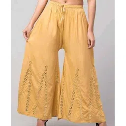 shafaq enterprises Women Comfort Fit Beige Viscose Rayon Trousers-picture-44