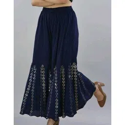 shafaq enterprises Women Comfort Fit Blue Viscose Rayon Trousers-picture-34