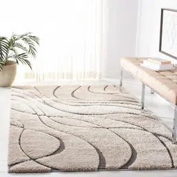 shag weaving Beige Polyester Carpet-picture-16