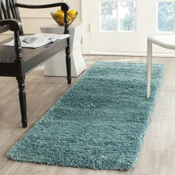 shag weaving Light Blue Polyester Area Rug-picture-28