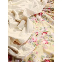 Shahenaz Brindavan Floral Yellow Cotton Double Reversible Dohar-picture-10