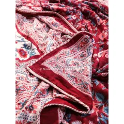 Shahenaz Sunderban Jaal Floral Maroon Cotton Double Reversible Dohar-picture-14