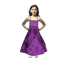 Shahina Fashion Baby Girls Embellished Satin Fit & Flare Party Dress-picture-49