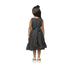 Shahina Fashion Girls Polka Dots Printed Bow Detail High-Low Hem Fit and Flare Dresses-picture-28
