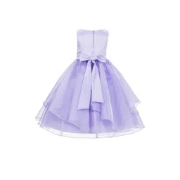 Shahina Fashion Girls Satin Layered Fit & Flare Party Dress-picture-43