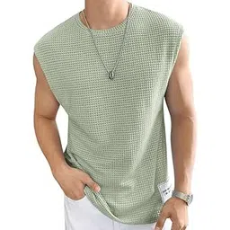 shaira fashion Men Regular Fit Vest | Gym Tshirt for Men | Waffle Sleeveless Round Neck Polycotton T-Shirt-picture-25