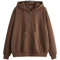 Womens Casual Zip-Up Hoodie with Pockets I Drawstring Hood, Fleece Sweatshirt for Women-image-0