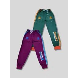 Shajiv Kids Pack Of 2 Printed 100% Cotton Mid-Rise Joggers-picture-38