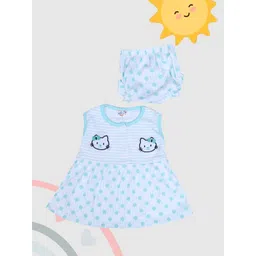 SHAKTI CREATION Kids-Girls Polka Dot Knee Length Print Fit & Flare Dress-picture-31