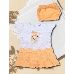 SHAKTI CREATION Kids-Girls Polka Dot Print Drop-Waist Dress-picture-30