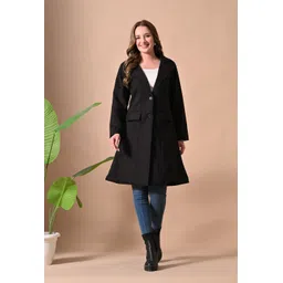 shakuntlam fashion house Women’s Fleece Long Overcoat for Winter, Solid Coat For Women-picture-10