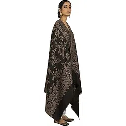 shal-é-pashm Womens' Black Faux Kani Kashmiri Pashmina Shawl-picture-12