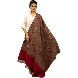 shal-é-pashm Women's Bridal Red warm and Thick Bright Traditional Antique Paisley Jacquard Jamavar Kashmiri shawl-picture-10