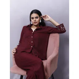 Shally Bhasin by Athena Embellished Shirt With Trouser Co-Ords-picture-20
