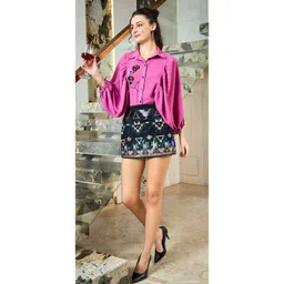 Shally Bhasin by Athena Women Floral Embellished Batwing Sleeve Shirt Style Top-picture-29