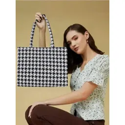 Shanaya Trends Geometric Printed Structured Tote Bag-picture-13
