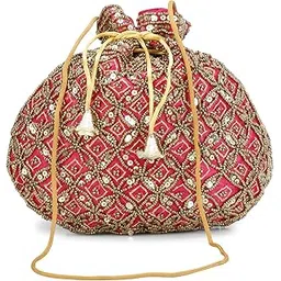 Shanvi handicraft Woman Potli Raw-Silk Designer Bag for women potli-picture-21
