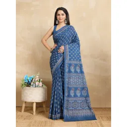 SHANVIKA Blue Pure Cotton Printed Saare-picture-26